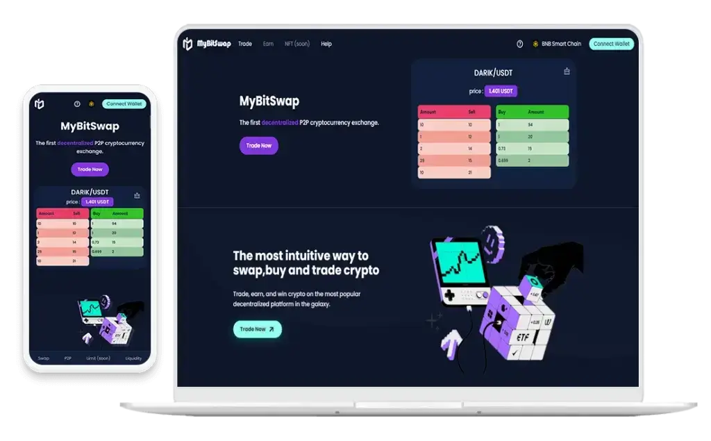 نمونه کار طراحی صرافی mybitswap ویستا